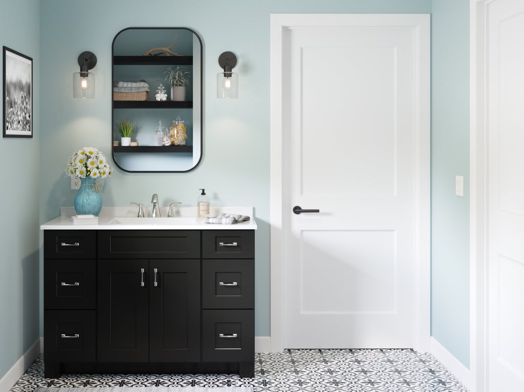 Black, Color, Bathroom Vanity Cabinets